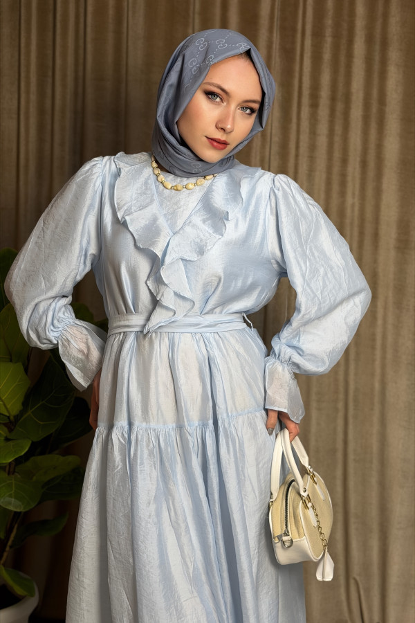 Bonavias volan yaka detaylı elbise