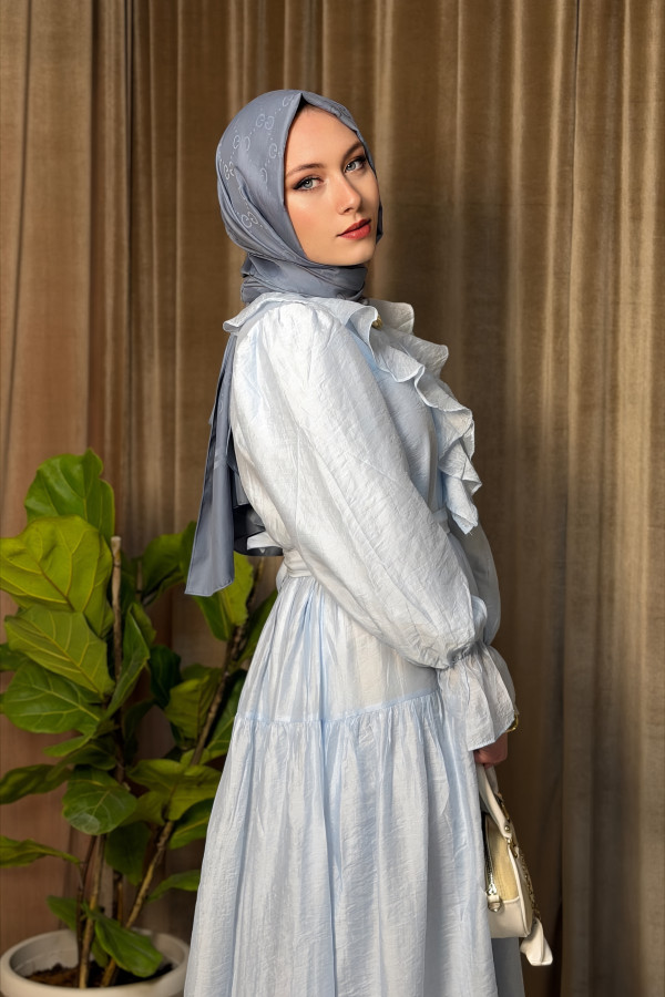 Bonavias volan yaka detaylı elbise