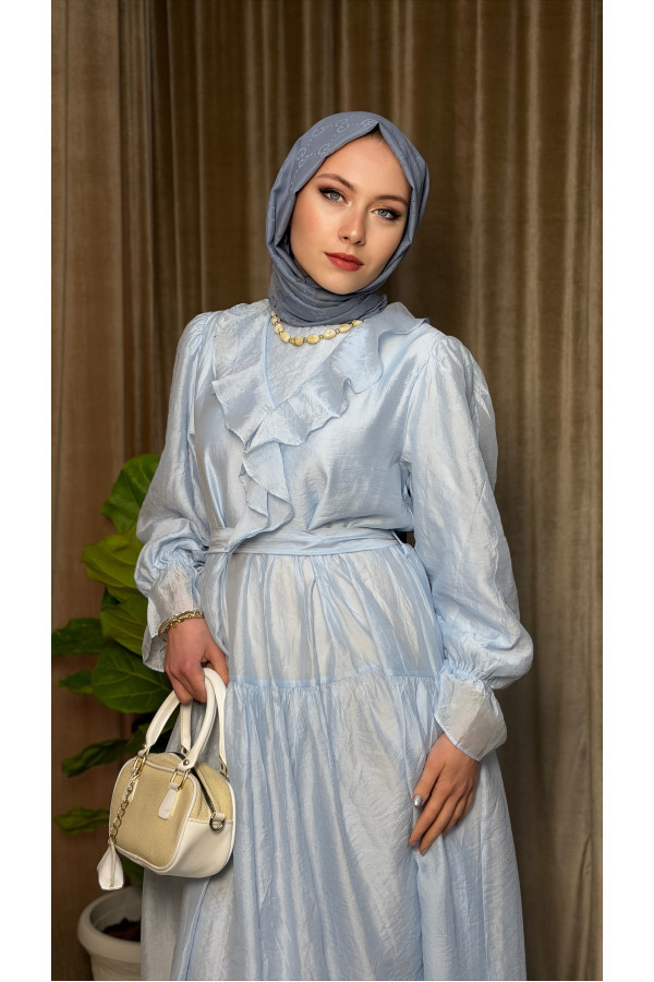 Bonavias volan yaka detaylı elbise