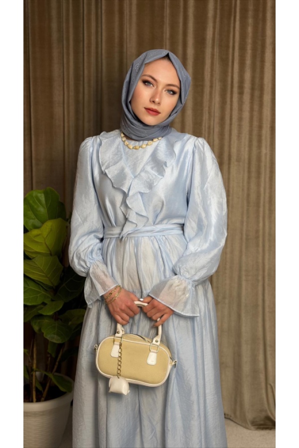 Bonavias volan yaka detaylı elbise