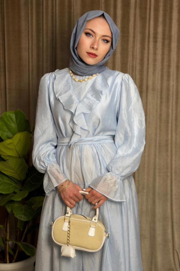 Bonavias volan yaka detaylı elbise